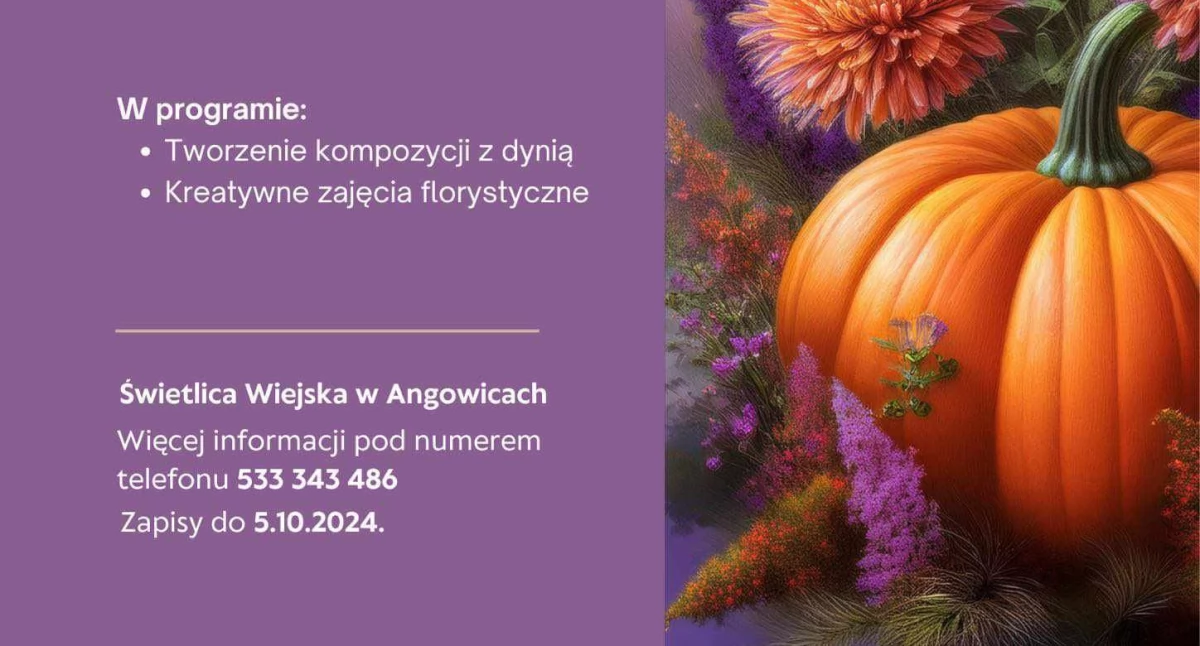 Czas wolny, Warsztaty florystyczne Angowicach dynia głównej - zdjęcie, fotografia