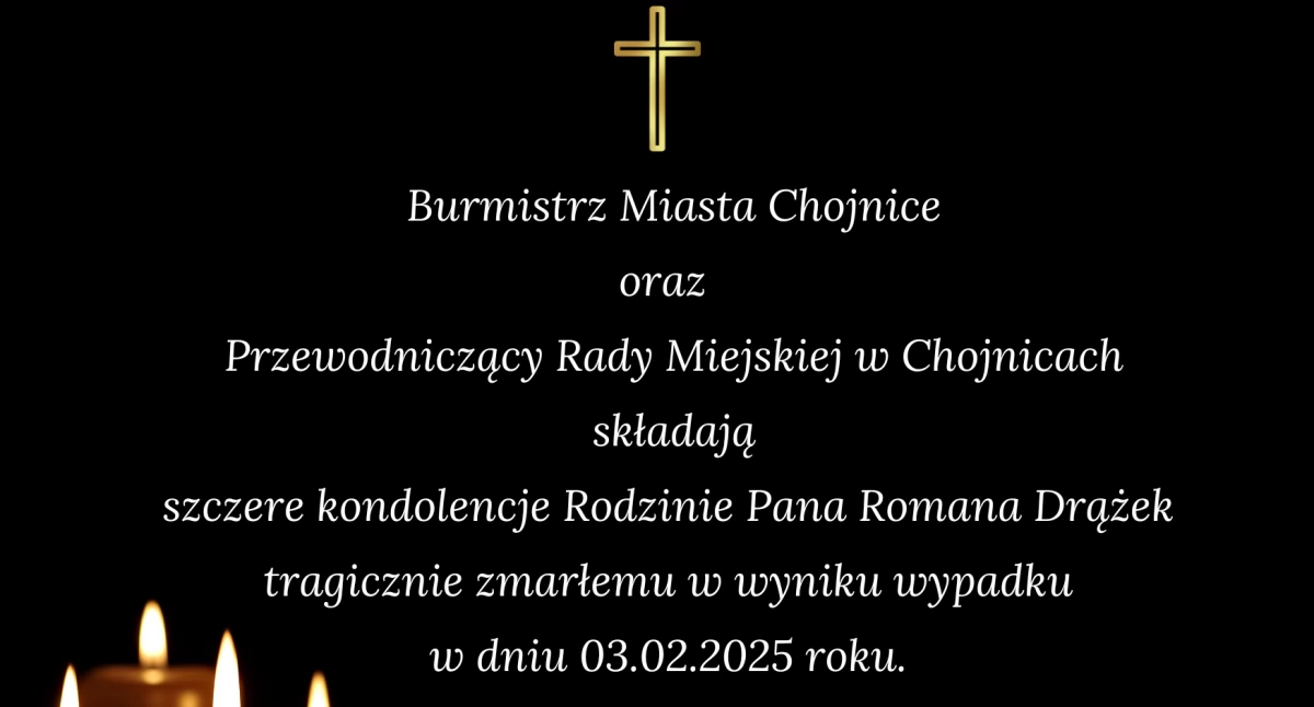 Informacje z Urzędu Miejskiego w Chojnicach, Kondolencje rodziny Romana Drążka - zdjęcie, fotografia