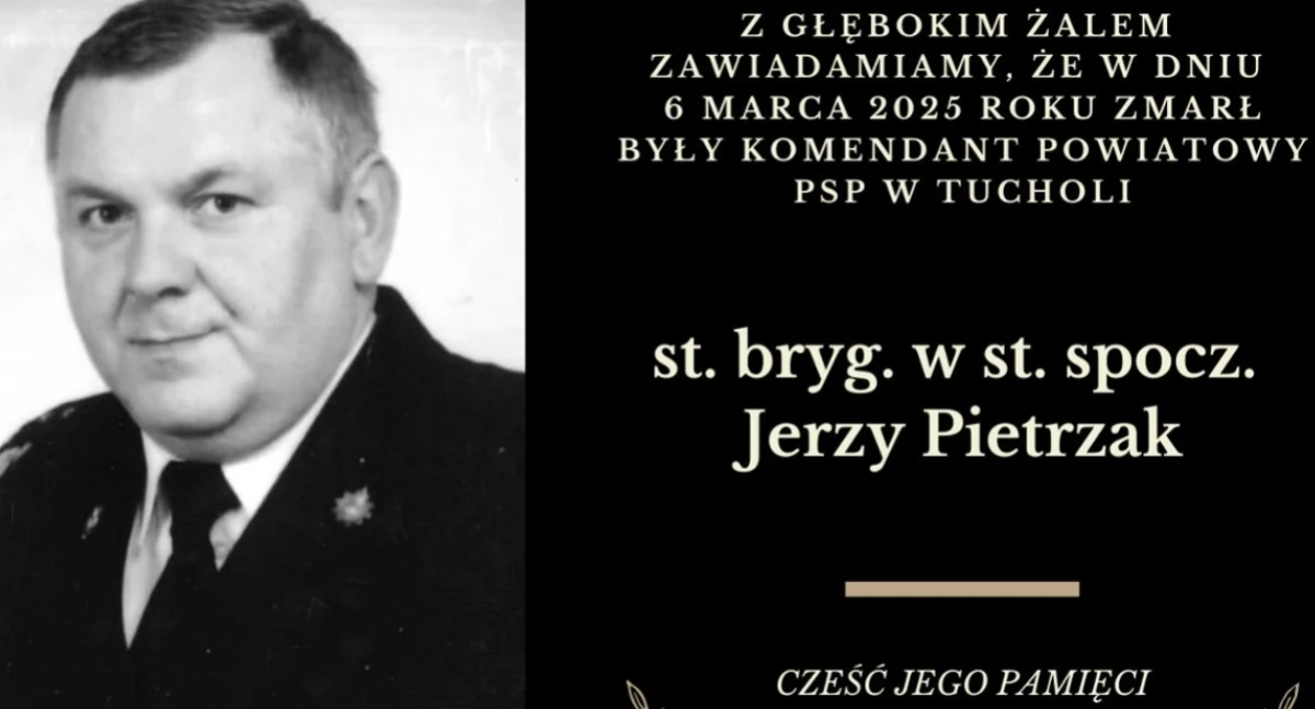Odeszli od nas, Zmarł Jerzy Pietrzak były Komendant Straży Pożarnej Chojnicach Tucholi - zdjęcie, fotografia