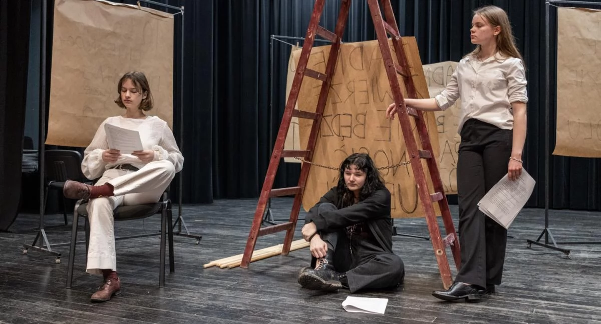 Teatr, Teatr który stawia pytania Folwark Zwierzęcy wykonaniu młodzieży Chojnickiego Centrum Kultury - zdjęcie, fotografia