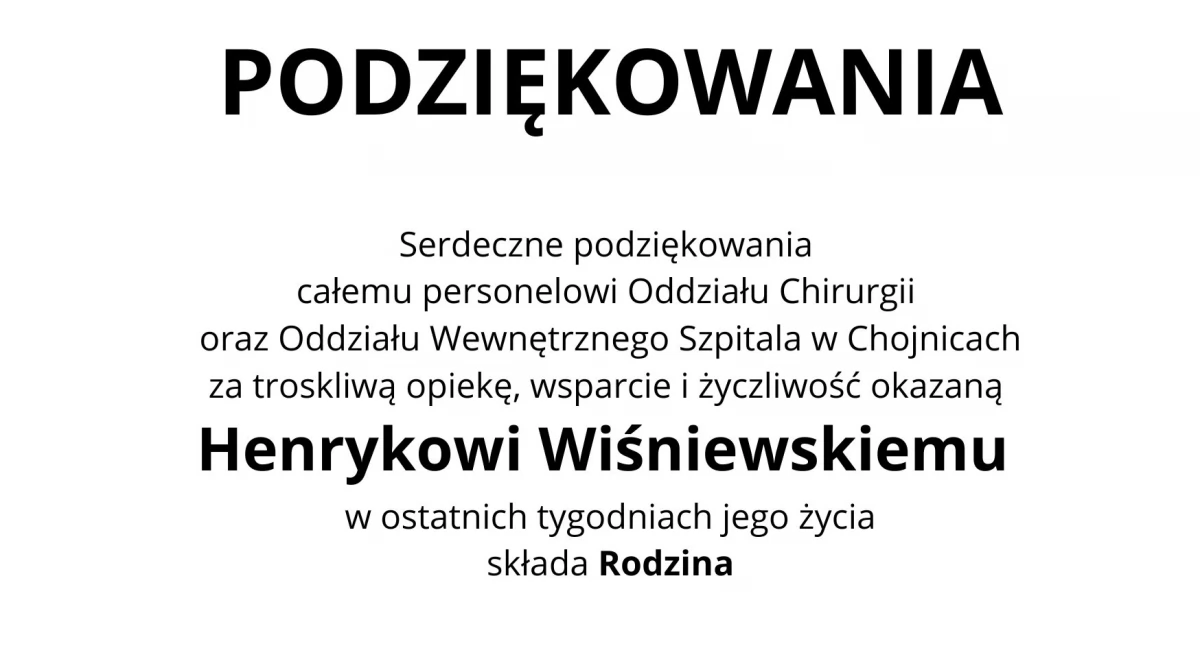 Odeszli od nas, Podziękowania troskliwą opiekę wsparcie życzliwość - zdjęcie, fotografia