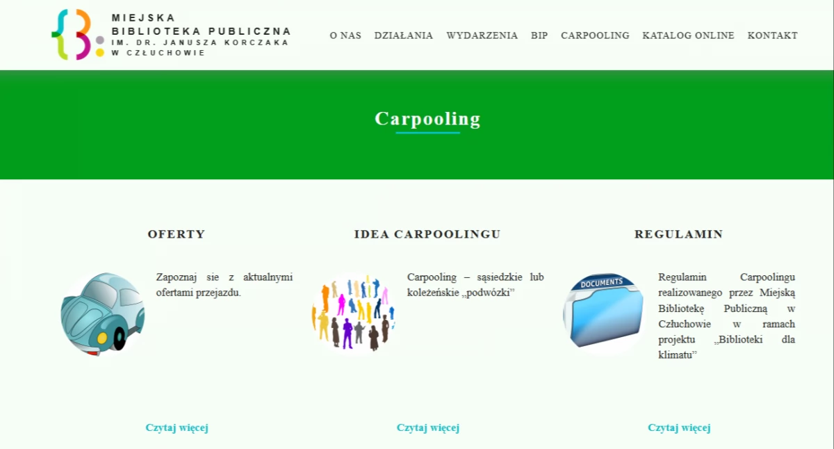 Ekologia i przyroda, Człuchowska biblioteka zachęca Carpoolingu - zdjęcie, fotografia