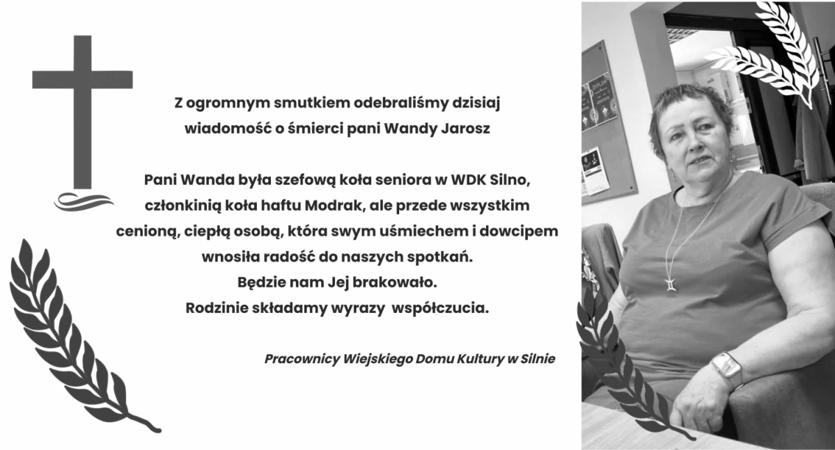 Odeszli od nas, Wanda Jarosz żyje Silno żegna swoją działaczkę - zdjęcie, fotografia