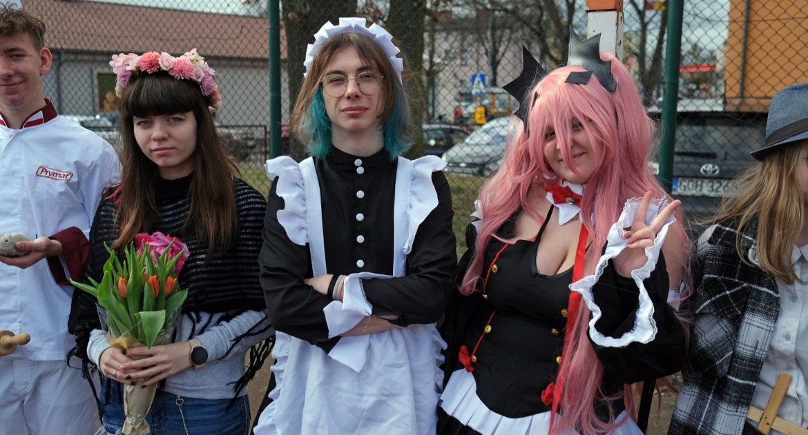 Edukacja, Pierwszy dzień wiosny Technikum Chojnicach - zdjęcie, fotografia