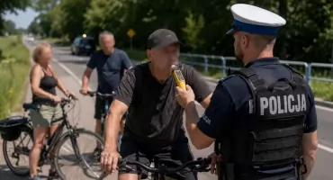 Jechali razem, wpadli razem! Ponad 2,5 promila u rowerzystki z Czerska